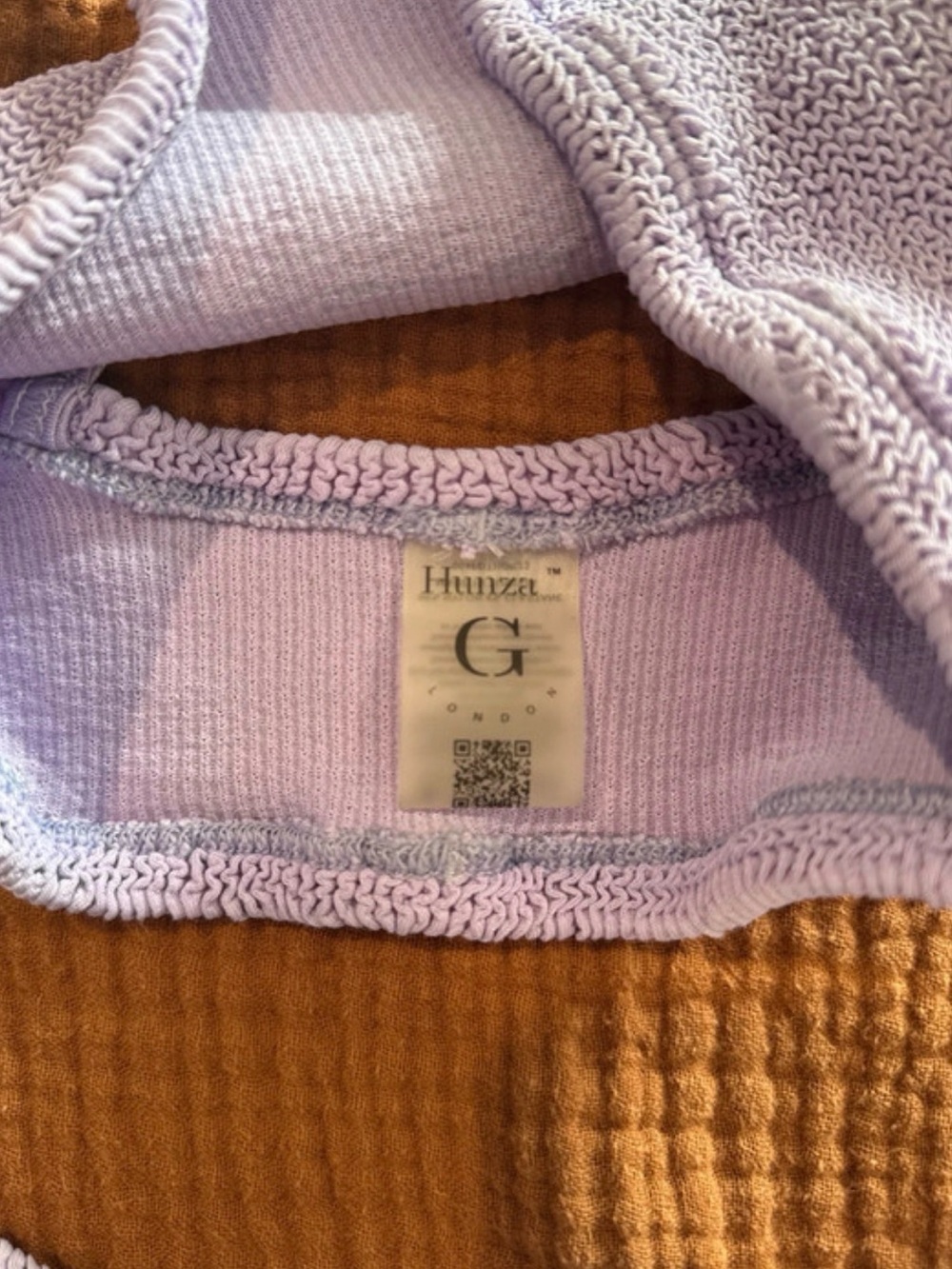 Hunza G Gigi Lilac Textured Bikini Set - Picture 2 of 4